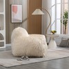 Bean Bag Chair Lazy Sofa, Faux Fur Foam Padded Accent Chair With Armrests, Stylish Bean Bag Chair Sofa for Bedroom, Living Room, Dining Room - 4 of 4