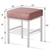 SEVOBAL Ottomans and Benches Makeup Stool with Padded Backrest and Metal Legs, Modern Upholstered Vanity Stool for Bedroom, Pink, 34.00"*34.00"*17.00" - 4 of 4