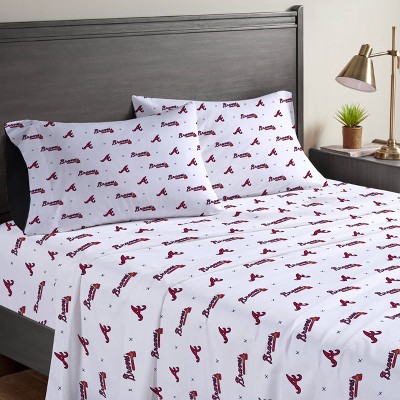 MLB Atlanta Braves Queen Bedding Sheet Set