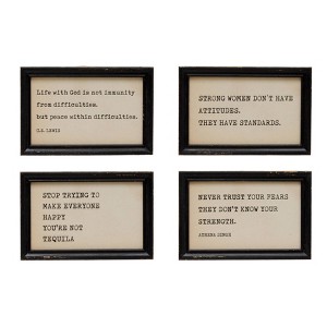 Storied Home: 4-Piece Vintage-Inspired Wall Art, Motivational Sayings, Rustic Farmhouse Decor, 9"x6" - 1 of 4