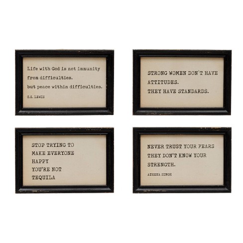 Storied Home: 4-Piece Vintage-Inspired Wall Art, Motivational Sayings, Rustic Farmhouse Decor, 9"x6" - image 1 of 4