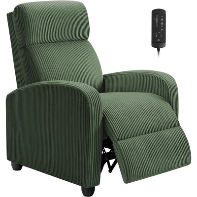 LACOO Corduroy Home Theater Recliner with Massage Backrest