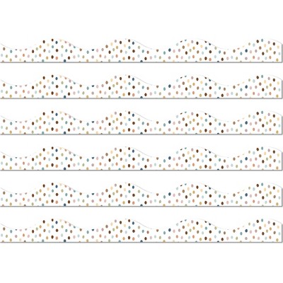 Ashley Productions® Magnetic Scallop Border, 12" x 1", Everyone is Welcome Painted Dots, 12 Feet Per Pack, 6 Packs