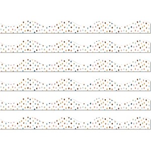 Ashley Productions® Magnetic Scallop Border, 12" x 1", Everyone is Welcome Painted Dots, 12 Feet Per Pack, 6 Packs - 1 of 3