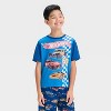 Boys' Hot Wheels Short Sleeve Pajama Set - Dark Teal Blue - 3 of 4