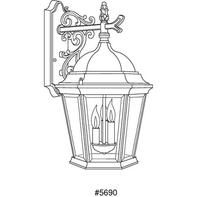 Welbourne Black Die-Cast Aluminum 3-Light Outdoor Wall Lantern