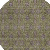 Olive Green Beige And Taupe Floral Washable Indoor Outdoor Area Rug - 4 of 4