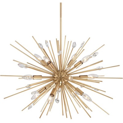 Possini Euro Design Antique Gold Sputnik Pendant Chandelier 29 1/2" Wide Modern 12-Light Fixture Dining Room House Foyer Kitchen