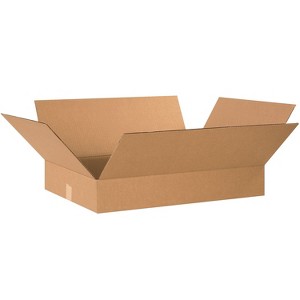 Box Partners Flat Corrugated Boxes 22" x 16" x 4" Kraft 25/Bundle 22164 - 1 of 4