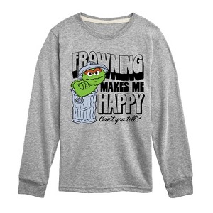 Boys' - Sesame Street - Frowning Makes Me Happy -Toddler and Youth Long Sleeve T-Shirt Long Sleeve Graphic T-Shirt - 1 of 3