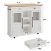 Foldable Kitchen Island Cart with Drop Leaf Top - 2 Glass Doors, Spice Rack, Towel Holder, Compact Mobile Cart with Wheels, for Kitchens, Dining Rooms - 2 of 4