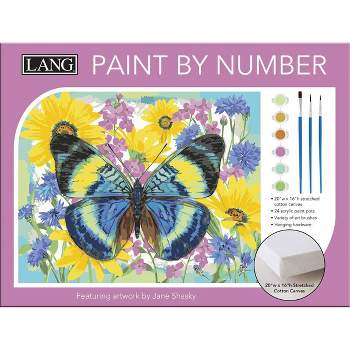 2pcs Painting By Numbers Kit For Adults, Urban Night Scenery And Butterfly  Patterns Handicrafts Paint On Canvas For Diy Gift 20x20cm/7.87x7.87inch Wit