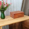 Mela Artisans Trellis Wooden Handcrafted Box with Hinged Lid- Medium, Medium Polish Finish - 3 of 4