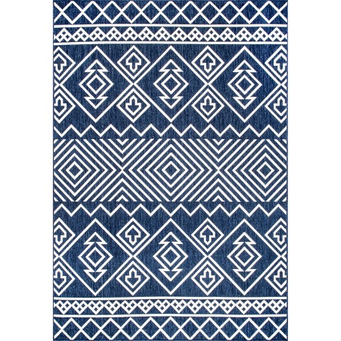 nuLOOM Adilynn Aztec Machine Washable Area Rug Gray 4' x 6