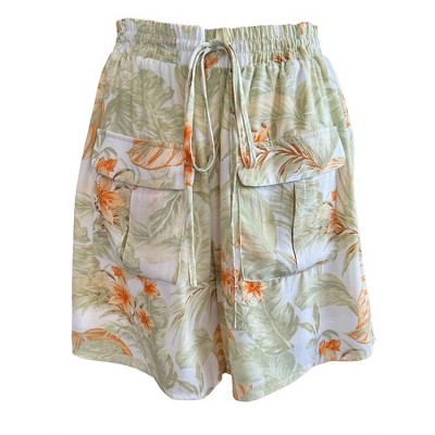 Women's Leaf Print Shorts - Polagram