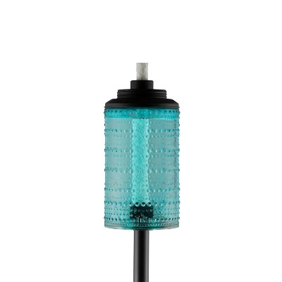 TIKI Blue Glass 68" Carnival Garden Torch
