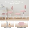 Pinmoco Upholstered Office Chair Adjustable Height Ergonomic Office Chair with Lumbar Support and Wheels, Teddy Fabric/Faux Leather - 4 of 4