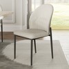 EUREKA ERGONOMIC,Modern Minimalist Leather Dining Chair Set of 2, 17.91"W x 23.23"D x 34.25"H,Off-White - 2 of 4