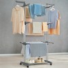 68.1 Inch Tall Foldable 4-Tier Clothes Drying Rack, Steel Rolling Laundry Dryer Stand Easy Assembly Laundry Rack for Indoor Outdoor Use - 2 of 4