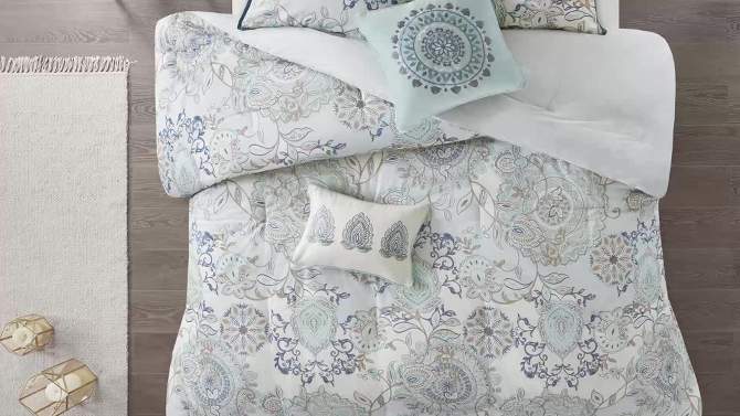 7pc Mirage Polyester Jacquard Comforter Bedding Set, 2 of 16, play video