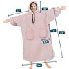 PAVILIA Wearable Blanket Hoodie Adults, Faux Shearling Cozy Oversized Hooded Sweatshirt, Warm Fleece Two Pockets - 4 of 4