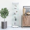 MAYEERTY Glass Display Cabinet 4 Shelves with Door Floor Standing Curio 64.7x16.7x14.3 Inches Living Room Bedroom Office White - 2 of 4