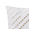 18"x18" Metallic Embroidered Diamond Square Throw Pillow White/Gold - VCNY Home: Luxe Accent, Cushioned, Indoor Use - 3 of 4