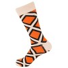 Orange and White Geometric Patterned Socks from the Sock Panda (Men's Sizes Adult Large) - 3 of 3