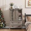 Whizmax 48" Farmhouse Dresser - 5-Drawer Wood Chest with Sliding Barn Door & Adjustable Shelf, Storage Organizer for Bedroom - 2 of 4