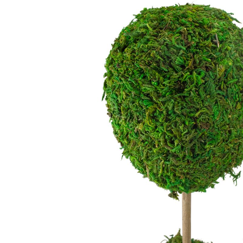 Northlight 14" Reindeer Moss Ball Potted Artificial Spring Topiary Tree - Green/White, 4 of 5