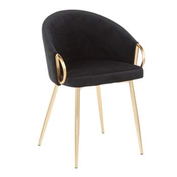 Set of 2 Claire Dining Chairs Gold/Black Velvet - LumiSource