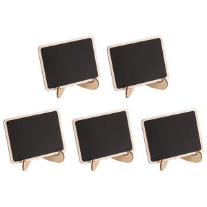 Unique Bargains Mini Wooden Chalkboard with Stand Black - 1 of 4