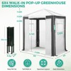 EAGLE PEAK 8x8 Portable Walk in Greenhouse , Heavy Duty Pop Up Green House, Front Roll Up Zipper Entry Door and Mesh Windows - 3 of 4