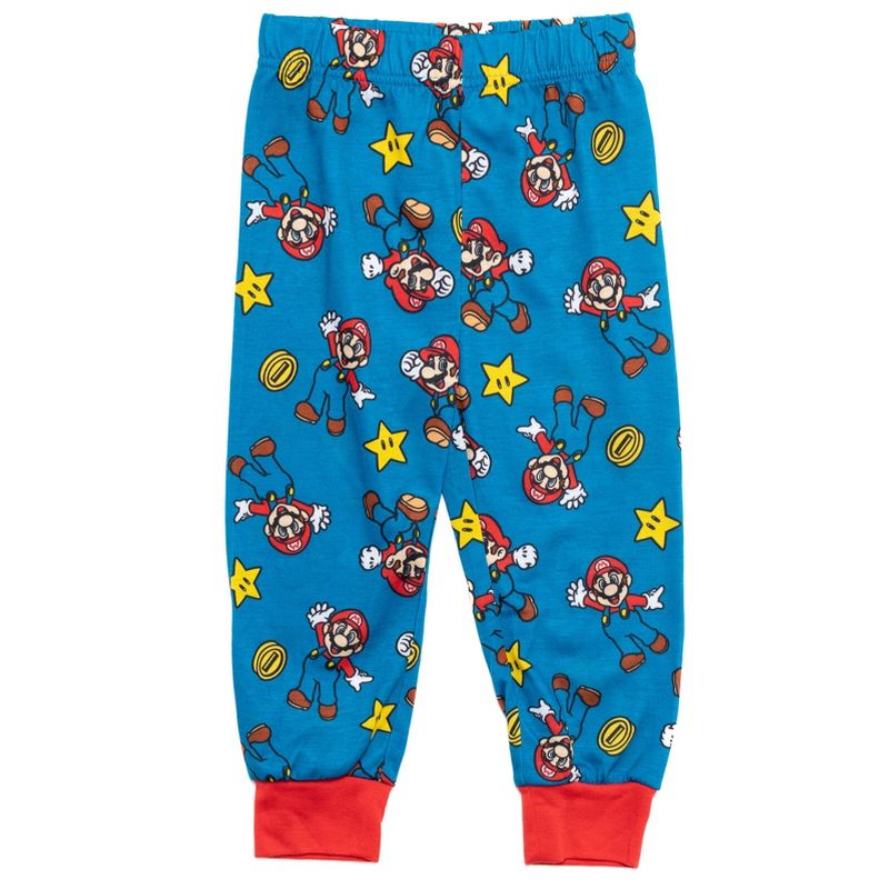 SUPER MARIO Nintendo Luigi Mario Pajama Shirt and Pants Sleep Set Toddler, 3 of 8