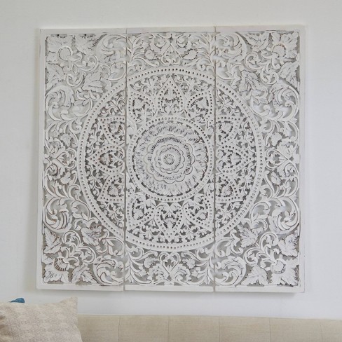 Cotton Macrame Handmade Intricately Weaved Wall Decor With Beaded Fringe  Tassels Black - Olivia & May : Target