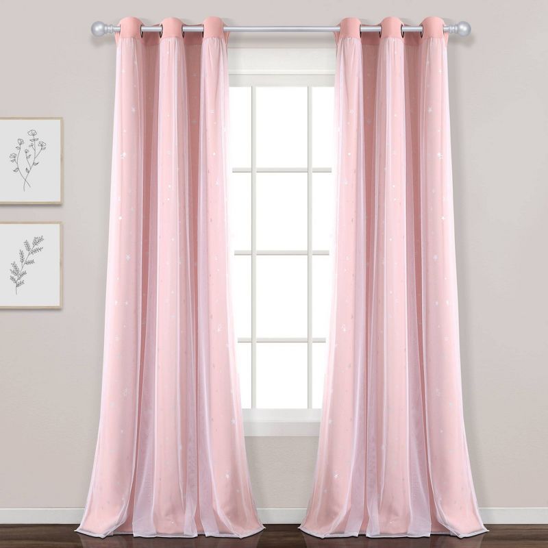 Star Sheer Insulated Grommet Blackout Window Curtain Panel Set - Lush Décor, 4 of 10