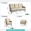 XIZZI 5 Pieces Wicker Furniture, Outside Conversation Set, 3-Seat Sofa with Cushion, High Back Rattan Chairs and Ottomans for Garden Backyard - 4 of 4