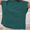 Soft Fabric Breathable Stretchy Turtleneck Knitted Sleeveless Crop Top Fall Winter Fashion - 2 of 3