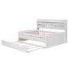 YOOCOZZ Full Size Wooden Captain Bed with Built-in Bookshelves,Three Storage Drawers and Trundle - 2 of 4