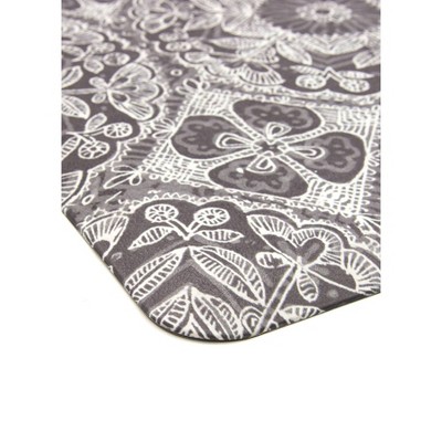 Gray Floral Mandala Anti-Fatigue Comfort Mat 32" x 20"