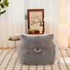 Chic Crate-Faux Fur Bean Bag Recliner – High-Back Bean Bag Sofa with Lumbar Support, Adults & Teens Floor Lounge Chair for Multi-Room, gray - 4 of 4