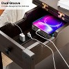 Set of 2 Narrow End Tables, Flip Top Side Tables with Charging Station, Nightstands - 4 of 4