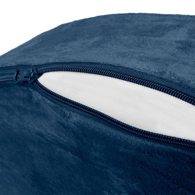 Navy Microvelvet Orthopedic Round Pet Bed, 26-inch