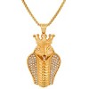 Steeltime Men's stainless steel and simulated diamonds cobra king snake pendant. Color Options: Silver, Gold, Black - 2 of 4