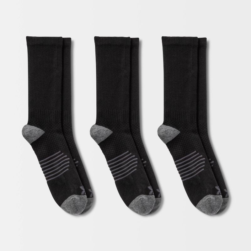 Men's Striped Arch Crew Socks 3pk - All in Motion™ 6-12, 1 of 6