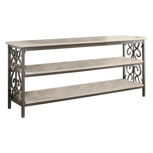 Fairhope Faux Marble Top TV Stand in Black - Lexicon - 1 of 4