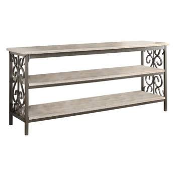 Fairhope Faux Marble Top TV Stand in Black - Lexicon