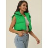 Seta T Women's High Stand Collar Lightweight Zip Puffer Crop Padded Vest - 3 of 4