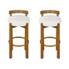 Barstools Set of 2 for Kitchen Island, Walnut Frame Barstools with Cushion, Low Back Modern Counter Chairs-Maison Boucle - 2 of 4