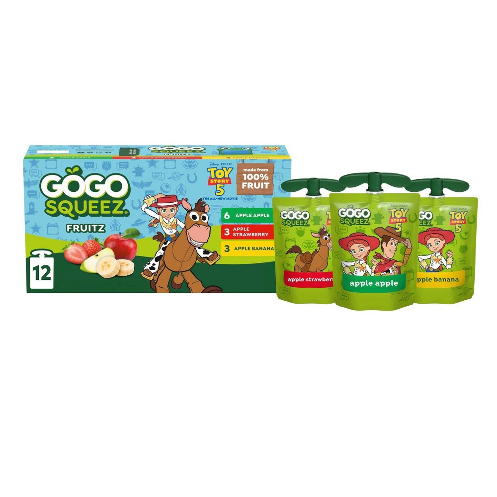 GoGo SqueeZ No Sugar Added Applesauce and Fruit Puree Apple Banana & Strawberry Variety Pack - 3.2oz/12ct